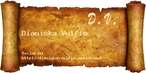 Dianiska Vulfia névjegykártya